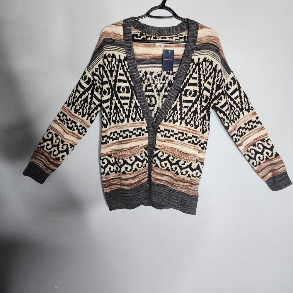Lucky Brand Women's Blanket Pattern Cardigan Cotton Sweater Size Small NWT - Picture 9 of 11